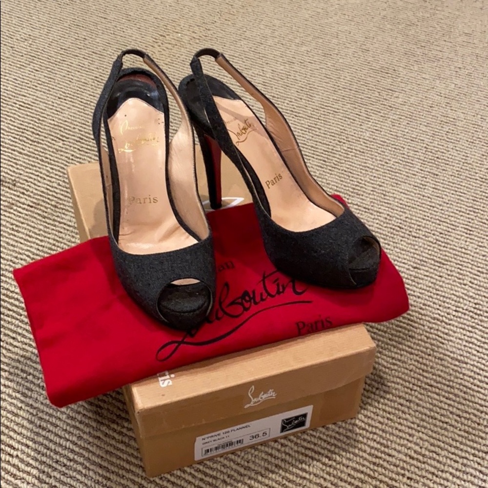 Christian Louboutin No Privé 120 Grey Heel 6.5